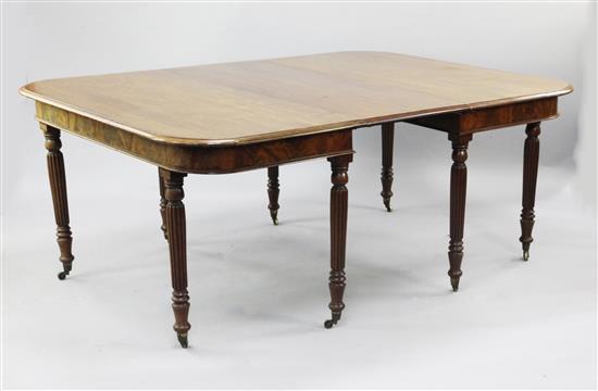 An early 19th century mahogany extending dining table, extends 10ft 6in. x 4ft 6in. x 2ft 5in.